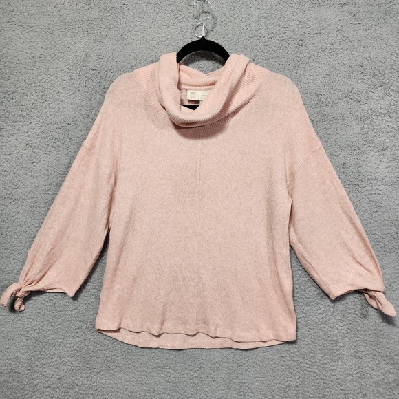 Anthropologie Womens Sweater Pink Super‎ Soft Size XS Turtleneck Raglan Cozy - Picture 1 of 7